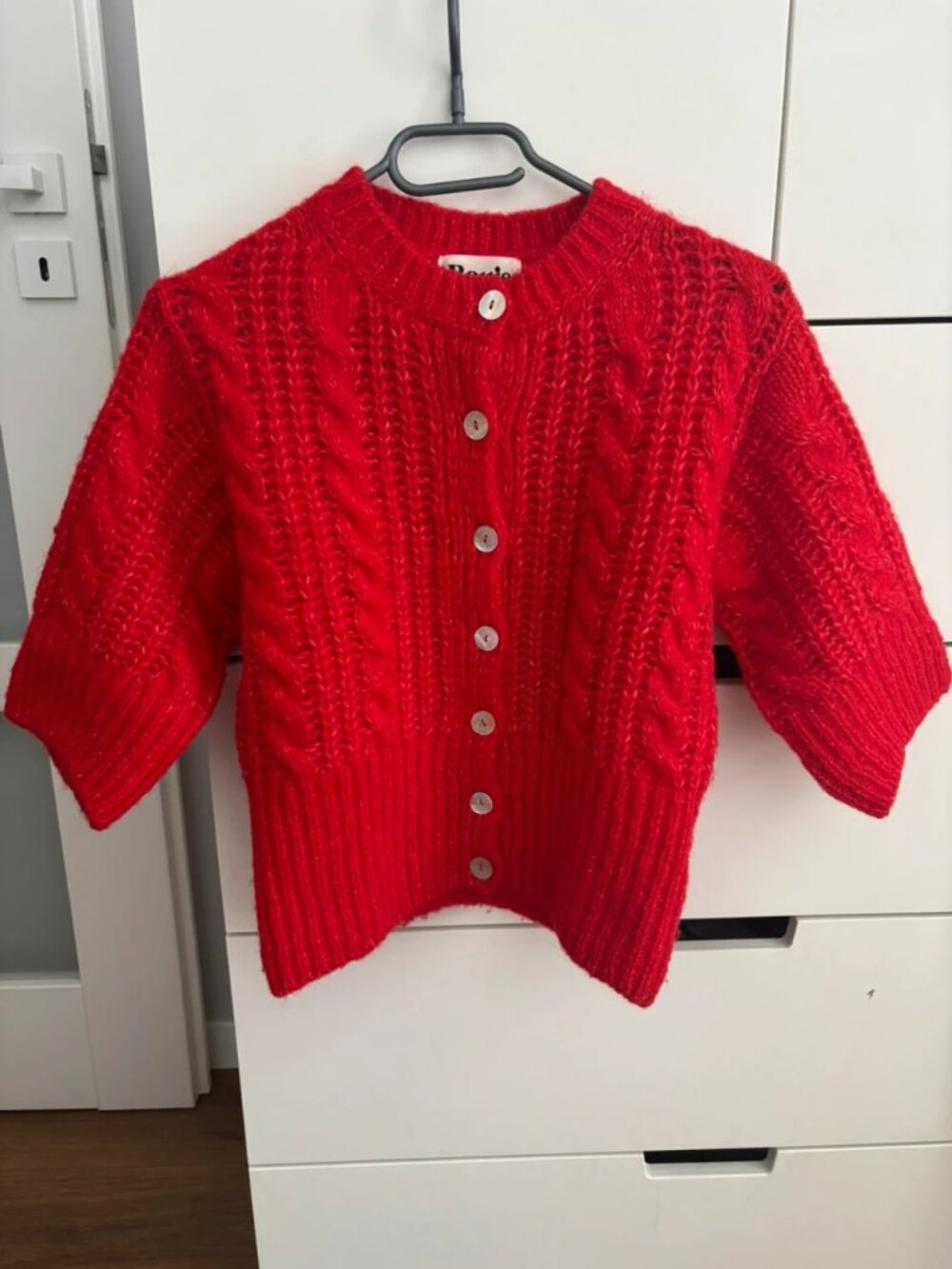 Rouje Paris Red Cropped Cardigan XS